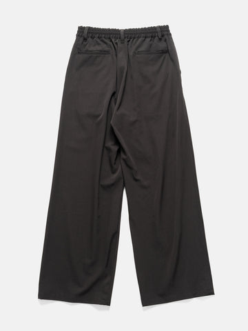 YOKE Wool Washer Twill 2Pleated Wide-Leg Easy Trousers Brown, Trousers