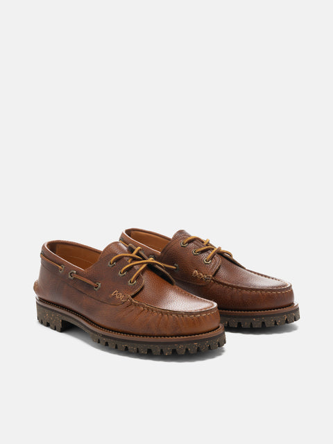 Yuketen Italian Hex Eye Boat Shoe w/ Cortina Sole SG Lt. Brown, Shoes