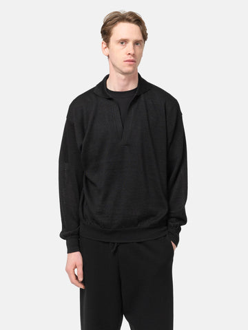 Batoner Ramie Wool Skipper Black, Sweaters