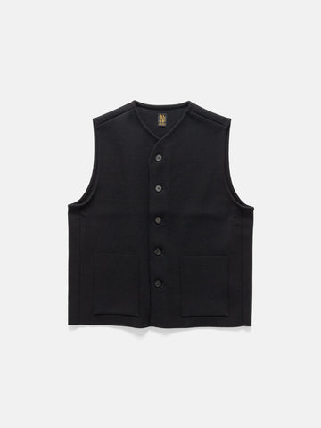 Batoner Ultra Twist Wool Milano Rib Vest Black, Vests