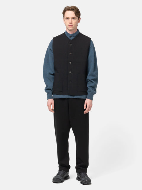 Batoner Ultra Twist Wool Milano Rib Vest Black, Vests