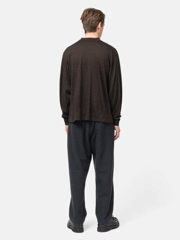 Batoner Wool Polo Long Sleeve Brown, Polos