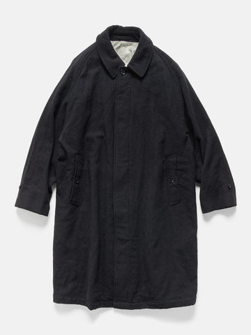 blurhms Classic Wool Balmacaan Coat Black Navy, Coats