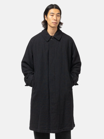 blurhms Classic Wool Balmacaan Coat Black Navy, Coats