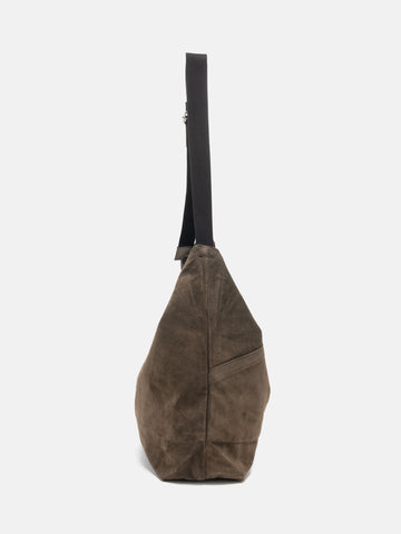 hobo Azuma Shoulder Bag M Pig Suede Dark Brown, Shoulder Bags