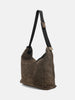 hobo Azuma Shoulder Bag M Pig Suede Dark Brown, Shoulder Bags