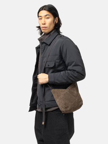 hobo Azuma Shoulder Bag S Pig Suede Dark Brown, Tote Bags