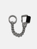 hobo Carabiner Chain Key Ring with Horse Leather Black, Keychains