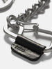 hobo Carabiner Chain Key Ring with Horse Leather Black, Keychains