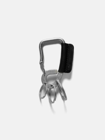 hobo Carabiner Key Ring with Horse leather Black, Keychains