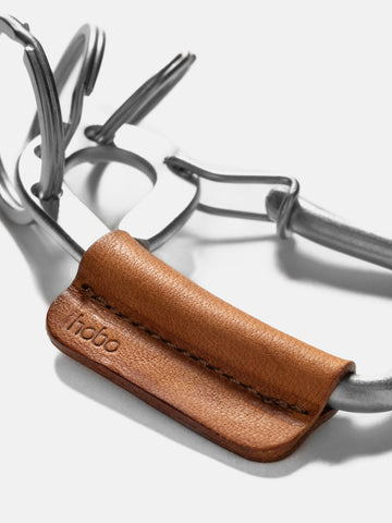 hobo Carabiner Key Ring with Horse leather Camel, Keychains