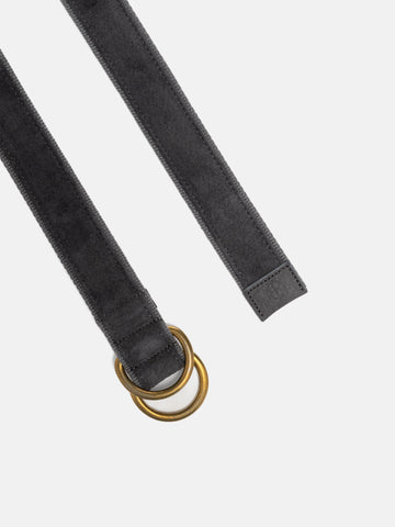 hobo Double Ring Belt Pig Suede Charcoal, Belts