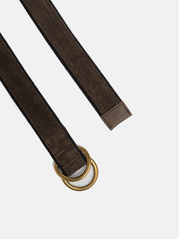 hobo Double Ring Belt Pig Suede Dark Brown, Belts