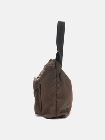 hobo Shoulder Bag Nylon Oxford Onibegie Dyed Brown, 