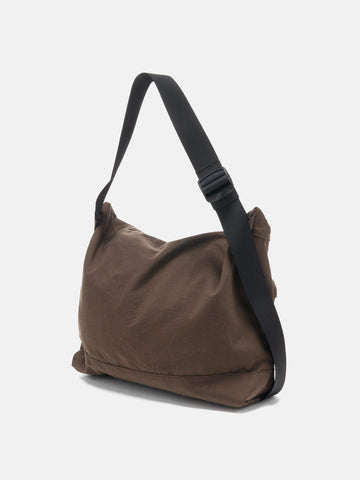 hobo Shoulder Bag Nylon Oxford Onibegie Dyed Brown, 