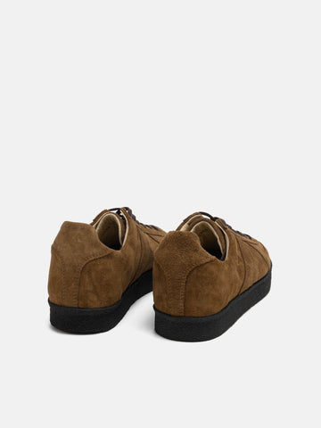 rear view of the HOBO x Reproduction Of Found German Trainer Cow Suede Brown