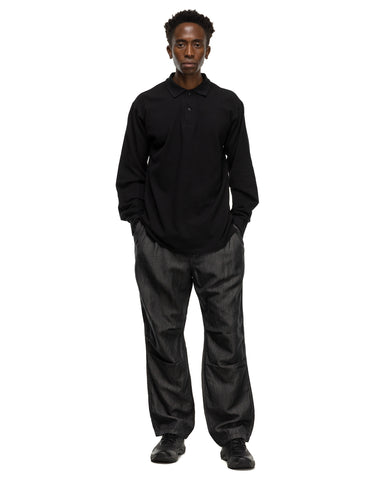 nonnative Dweller L/S Polo Shirt Cotton Pique Black, Shirts