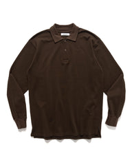 nonnative Dweller L/S Polo Shirt Cotton Pique Brown, Shirts