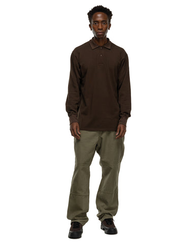 nonnative Dweller L/S Polo Shirt Cotton Pique Brown, Shirts