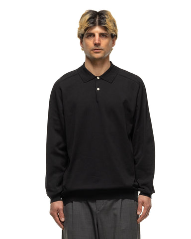 nonnative Dweller L/S Polo Sweater C/P Yarn Black, Sweaters