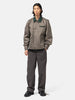 full-body view of model wearing sacai cotton chino blouson gray