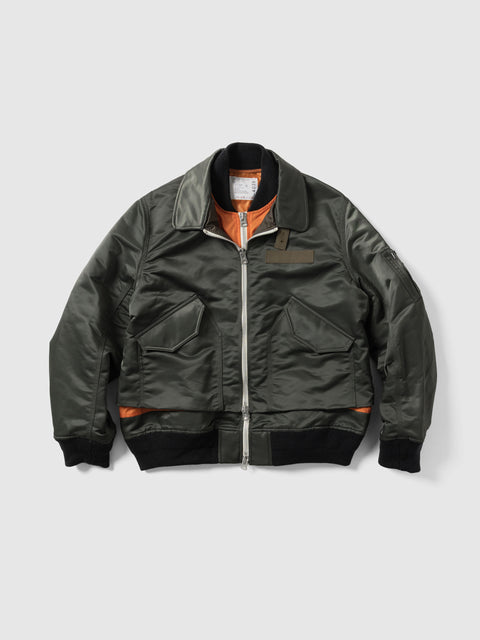 sacai Cotton Nylon Twill Blouson Khaki, Jackets