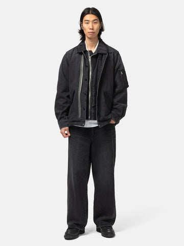 Full-body view of the sacai Denim Pants Black