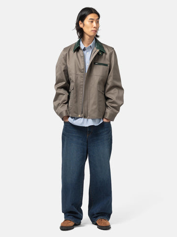 Full-body view of the model wearing the sacai Denim Pants Blue