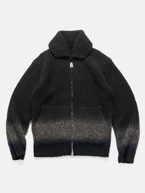 sacai Garment Dye Wool Knit Cardigan Black, Cardigans