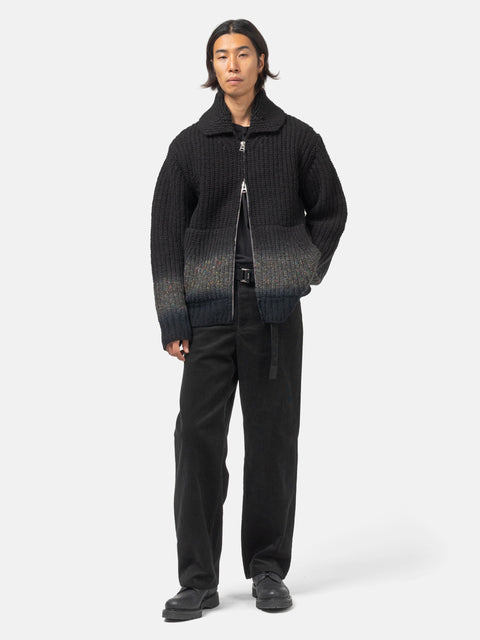 sacai Garment Dye Wool Knit Cardigan Black, Cardigans