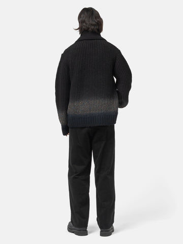 sacai Garment Dye Wool Knit Cardigan Black, Cardigans