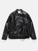 Flat shot of the sacai Leather Blouson Black
