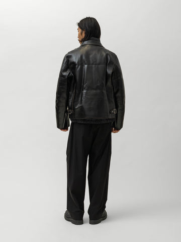 sacai Leather Puffer Blouson Black, Leather Jackets