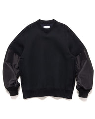 Nylon Twill x Sponge Sweat Pullover Black - HAVEN