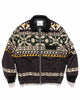 sacai Pattern Knit Print Blouson Jacket Black x Green, Outerwear