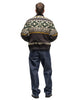 sacai Pattern Knit Print Blouson Jacket Black x Green, Outerwear