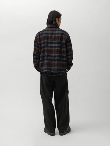 sacai Plaid Flannel Blouson Brown x Navy, Jackets