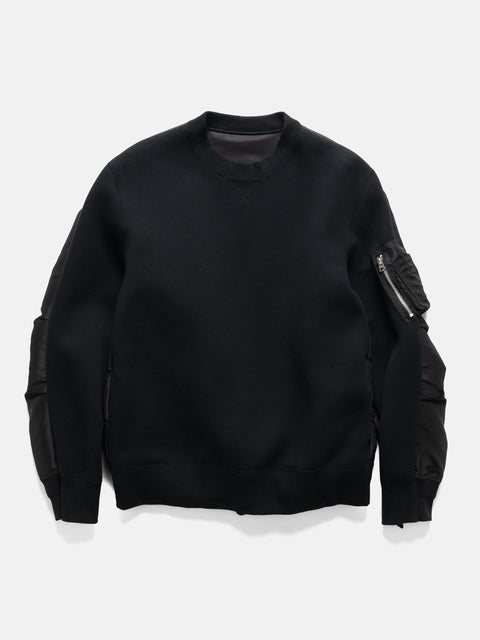 Flat shot of the sacai Sponge Sweat Pullover Black