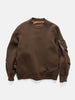 Flat shot of the sacai Sponge Sweat Pullover Brown