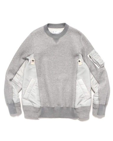 Sponge Sweat x Nylon Twill Pullover Light Grey x Light Grey - HAVEN