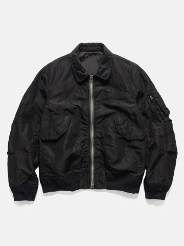flat shot of the sacai Treated Nylon Twill Blouson Black