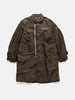 flat shot of the sacai Treated Nylon Twill Coat Khaki