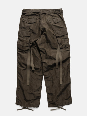 Flat shot of the sacai Treated Nylon Twill Pants Khaki