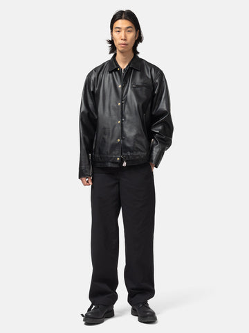 full-body view of the model wearing the sacai Weathercloth Pants Black