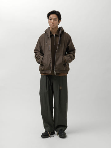 sacai Wool Flannel Hoodie Brown, Jackets