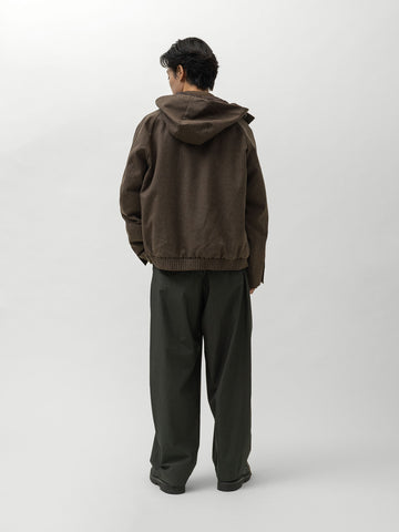 sacai Wool Flannel Hoodie Brown, Jackets