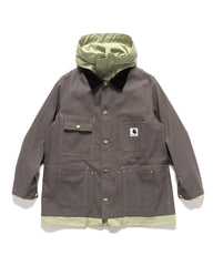 sacai Carhartt WIP Reversible Duck Coat Grey / Green, Outerwear