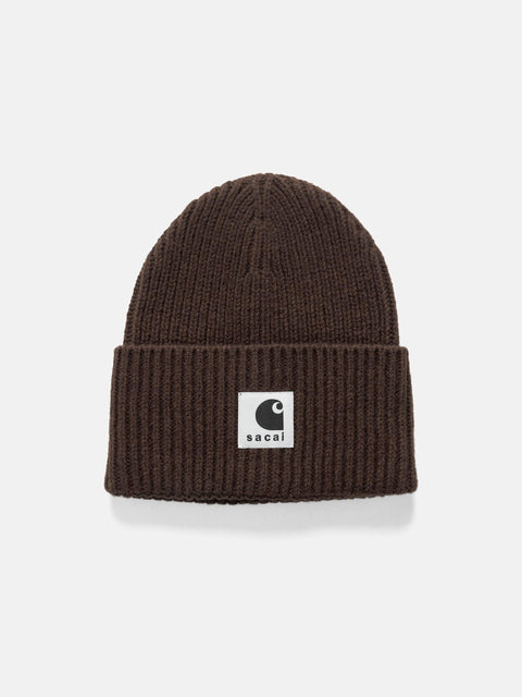 sacai x Carhartt WIP Wool Knit Beanie Dark Beige, Beanies
