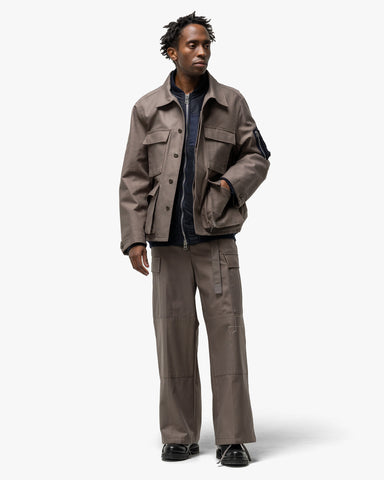 sacai x WTAPS Cotton Back Satin Pants Taupe, Bottoms