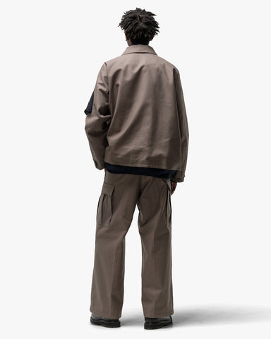 sacai x WTAPS Cotton Back Satin Pants Taupe, Bottoms